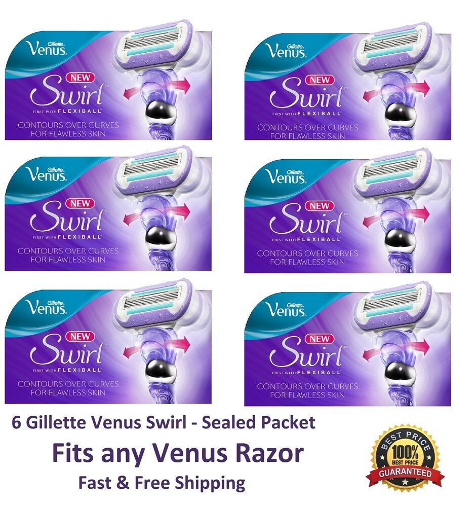 6 Gillette Venus Swirl Razor Blades Flex Ball Refill Cartridges Fit Embrace Olay