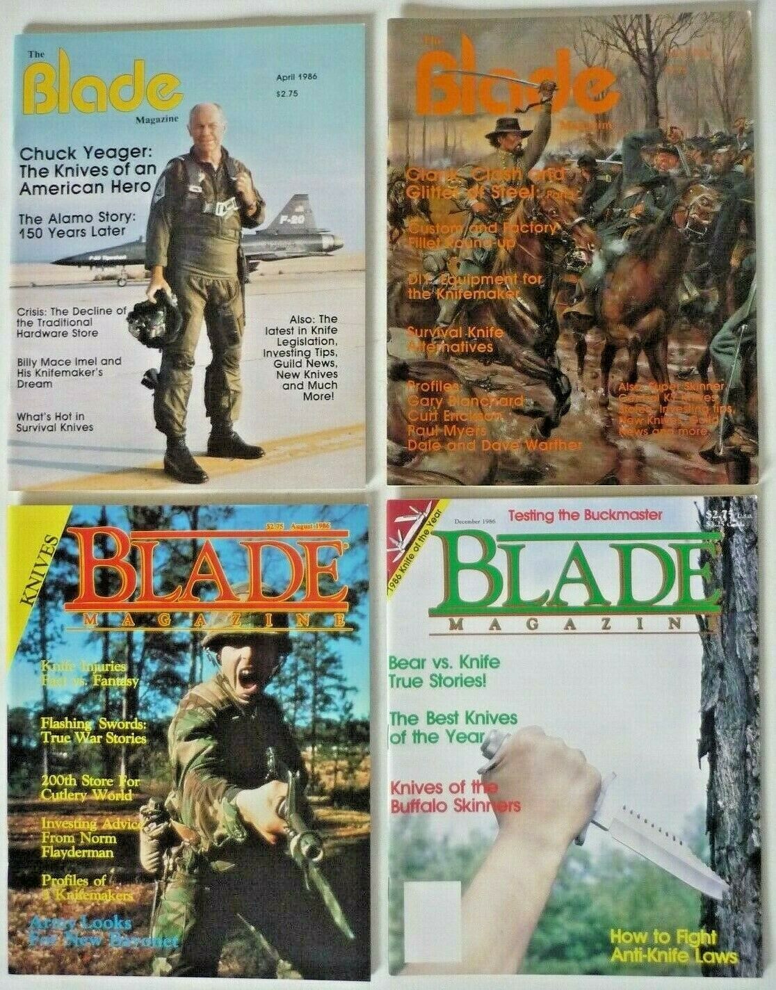 Lot Of 4 Blade Magazines, Knife 1986 Volume 13 Xiii #3 4 5 & 6 Uncirculated Nos