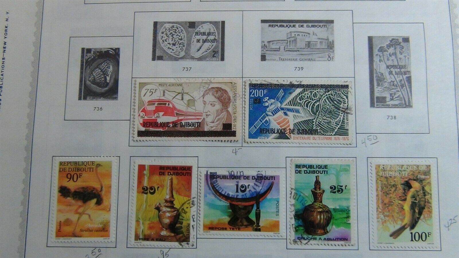 Djibouti Stamp Collection On Minkus Pages/stamps To '2000 W/ 100's
