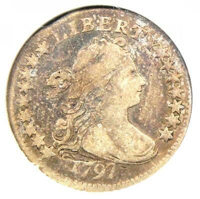 1797 Draped Bust Dime 10c Coin 16 Stars Jr-1 - Certified Anacs F15 - Rare Date!