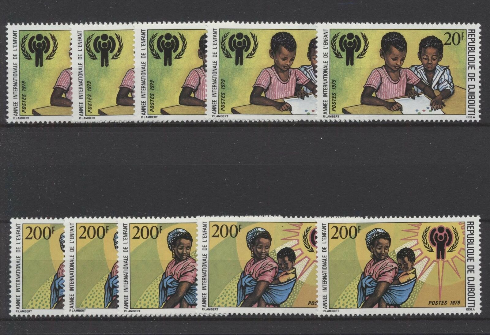 [p25138] Djibouti 1979 Childrens Good Set Very Fine Mnh Stamps X5