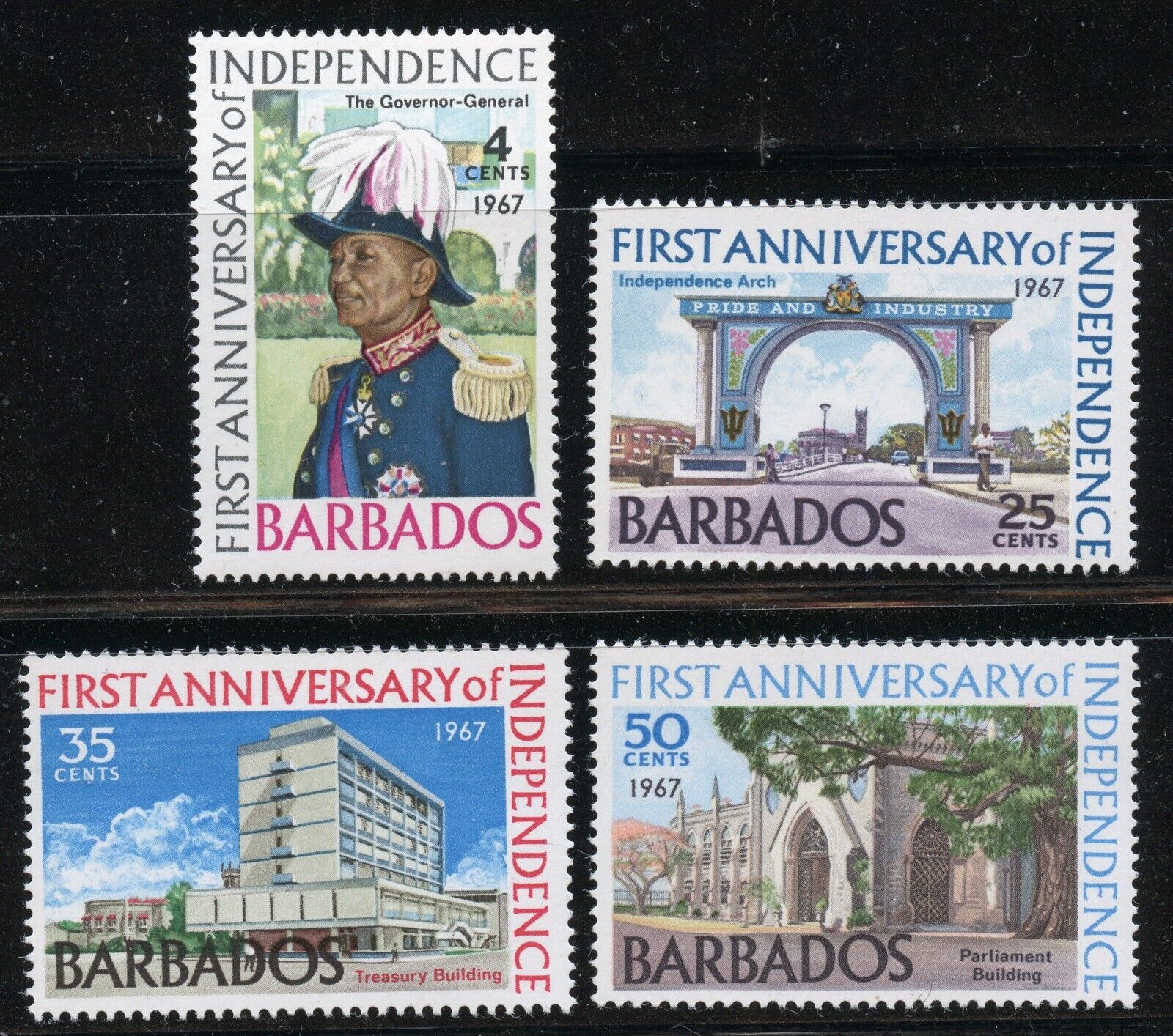 Barbados Scott 298-301 1st Anniv. Of Independence Mnh 1967