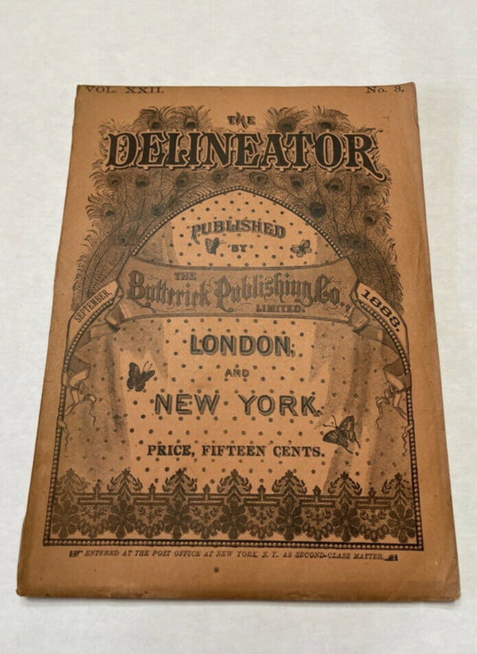 1888 Delineator Fashion Women’s Magazine  September Victoria Dresses Sewing Ads