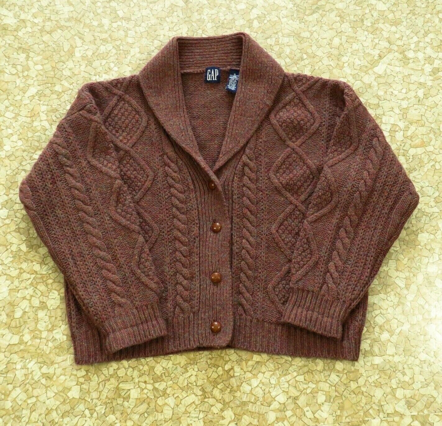 Womens 1980s Cardigan Sweater Wool 80s Vintage Size Medium Gap