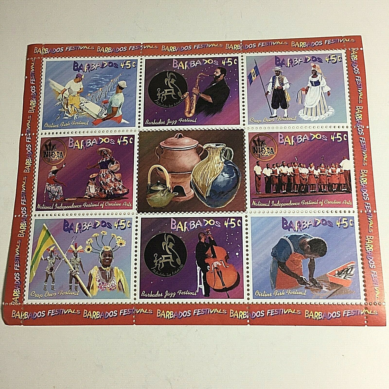 Vintage Barbados Festival Stamps  (9) Unused T1