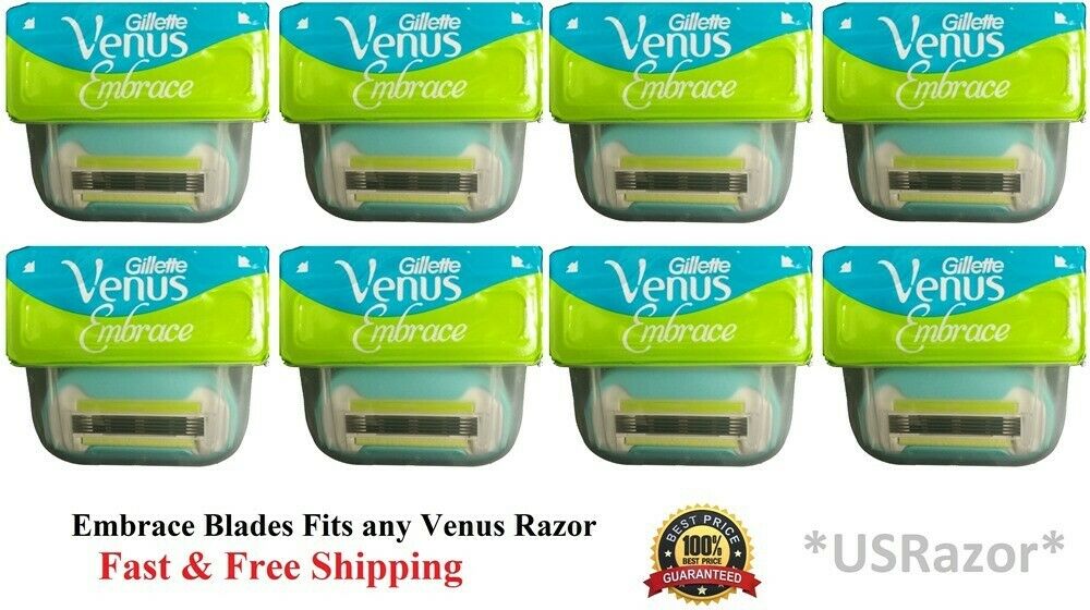 8 Gillette Embrace Razor Blades Cartridges Refills Fits Venus Breeze Olay Swirl