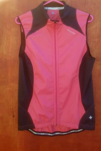 Specialized Cycling Vest  Womens Size L  Pink/black Mesh Back.   Pre-woned