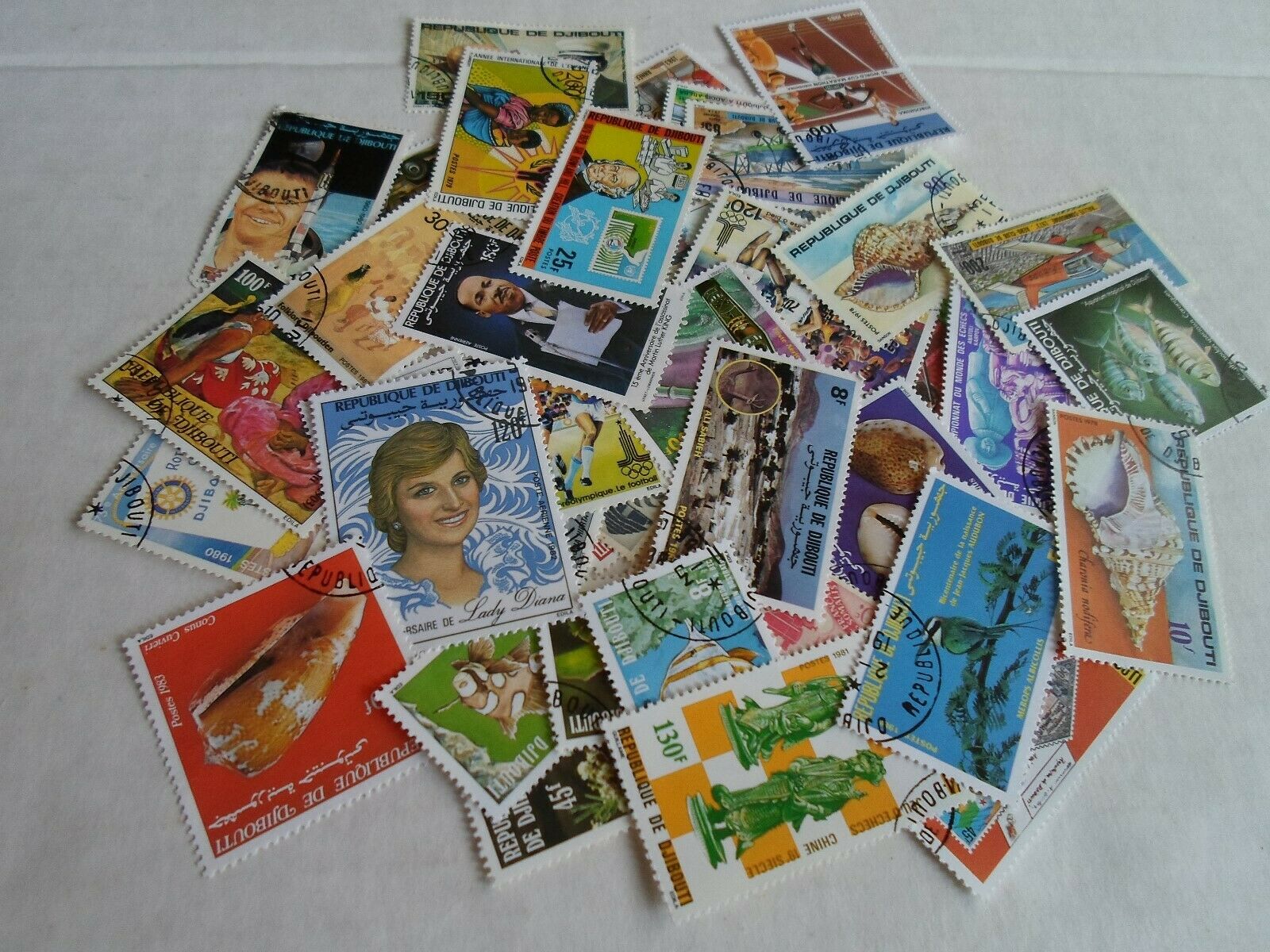 Collection Lot 40 Different Dijbouti Stamps