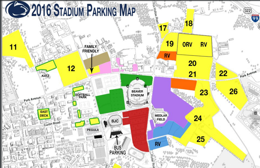 Penn State Football Parking Pass - Yellow Lot 11, Psu Vs Auburn On 9.18.2021