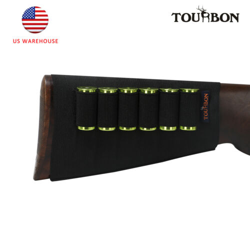 Tourbon Shotgun Buttstock Ammo Holder Pouch 12ga Gun Shell Cartridge 20 Caliber