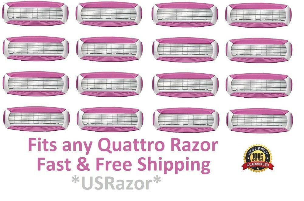 16 Schick Quattro Women Razor Blades Shaver Refills Cartridges Quatro 4 8 New