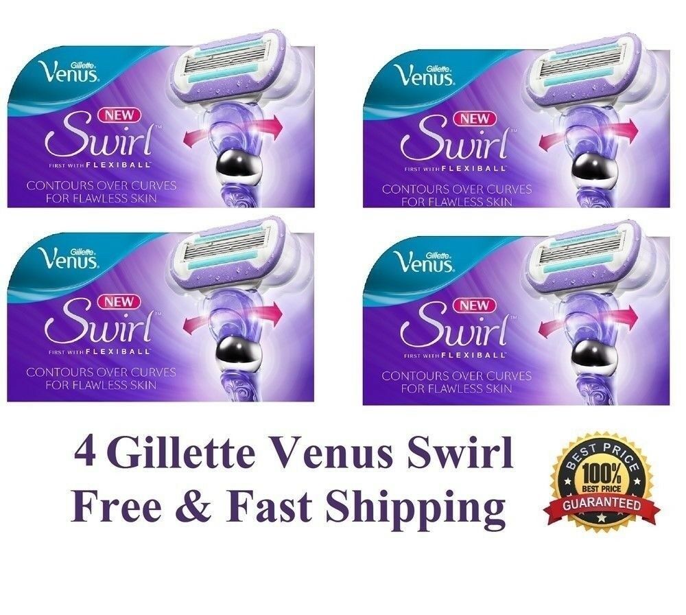 4 Gillette Venus Swirl Razor Blades Flex Ball Cartridge Refill Fit Embrace Olay