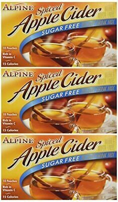 Alpine Spiced Cider Sugar-free Apple Drink Mix 10ct 3 Pack Crushed Outer Box